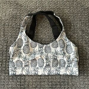 Love Fitness Pineapple Sports Bra - Black - Medium